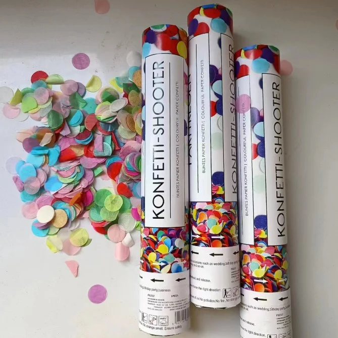 Konfetti ágyú, 40 cm. Vivimall, Konffetti Shooter Modell, Papír flitter, Színes