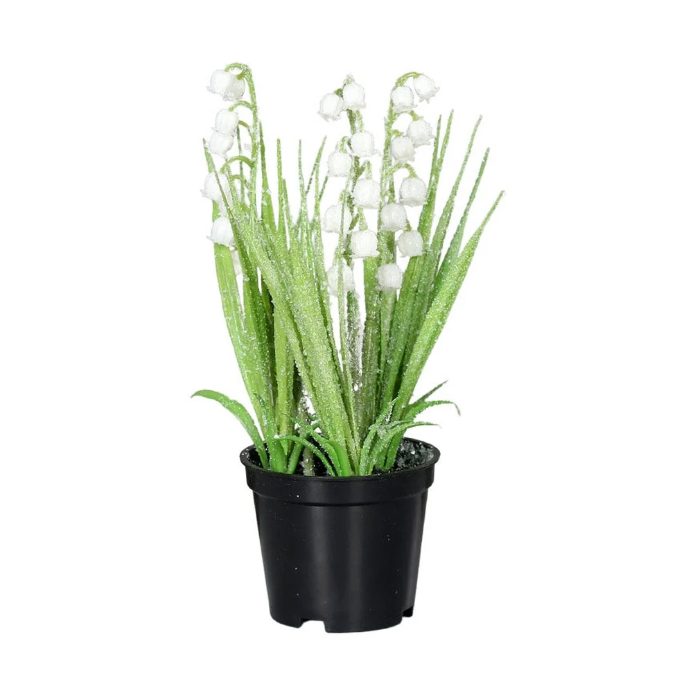 LILLY VALLEY fehér cserepes mű gyöngyvirág 20 cm