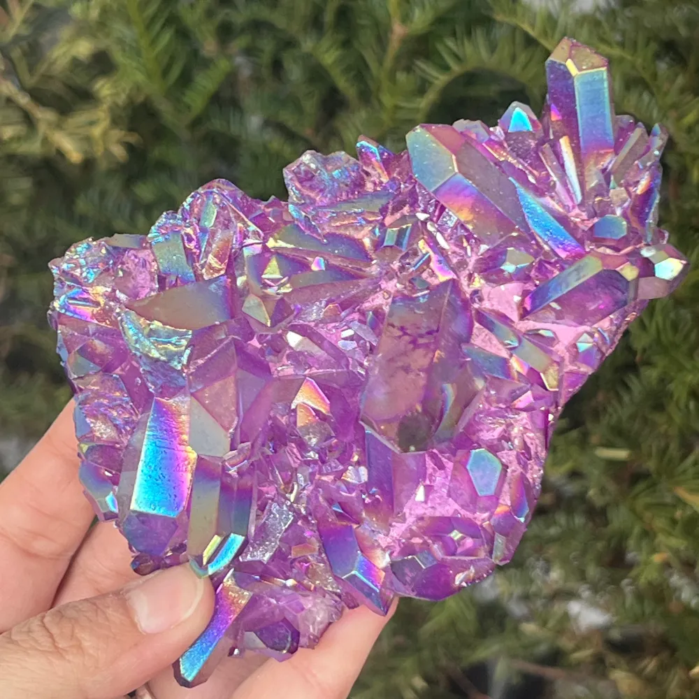 Aura Purple Sötét Színtelen Kvarcfürt | Model 1