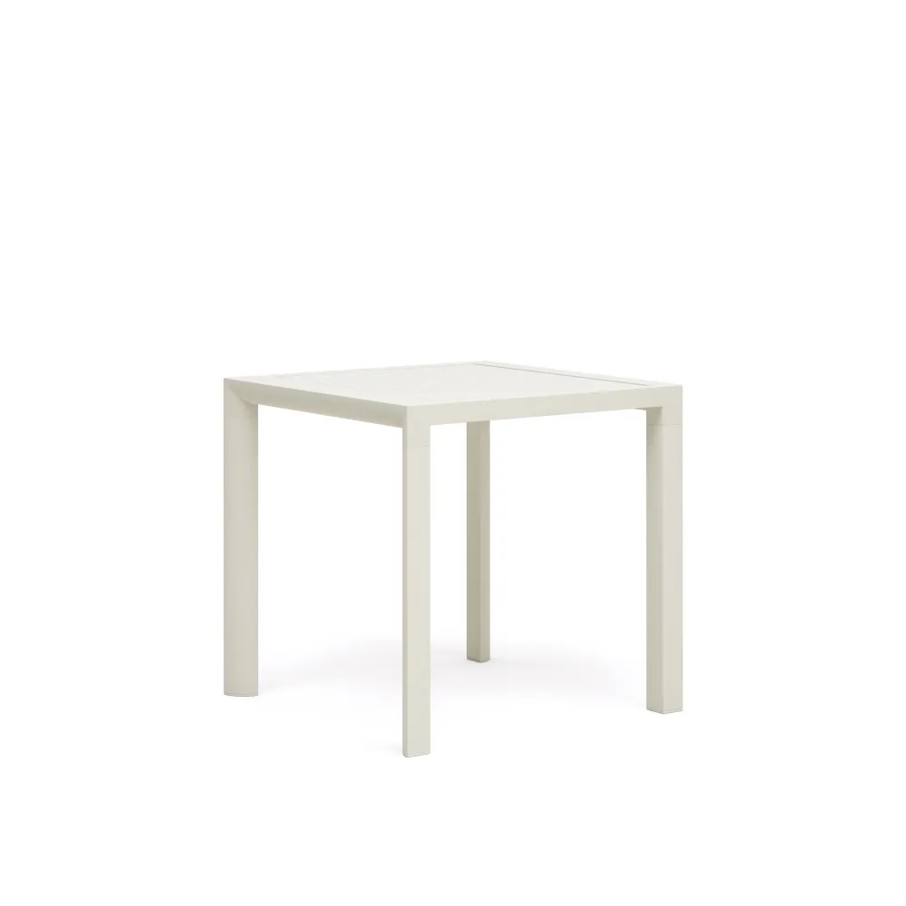 Culip alumínium kültéri asztal fehér porfestett felülettel, 77 x 77 cm