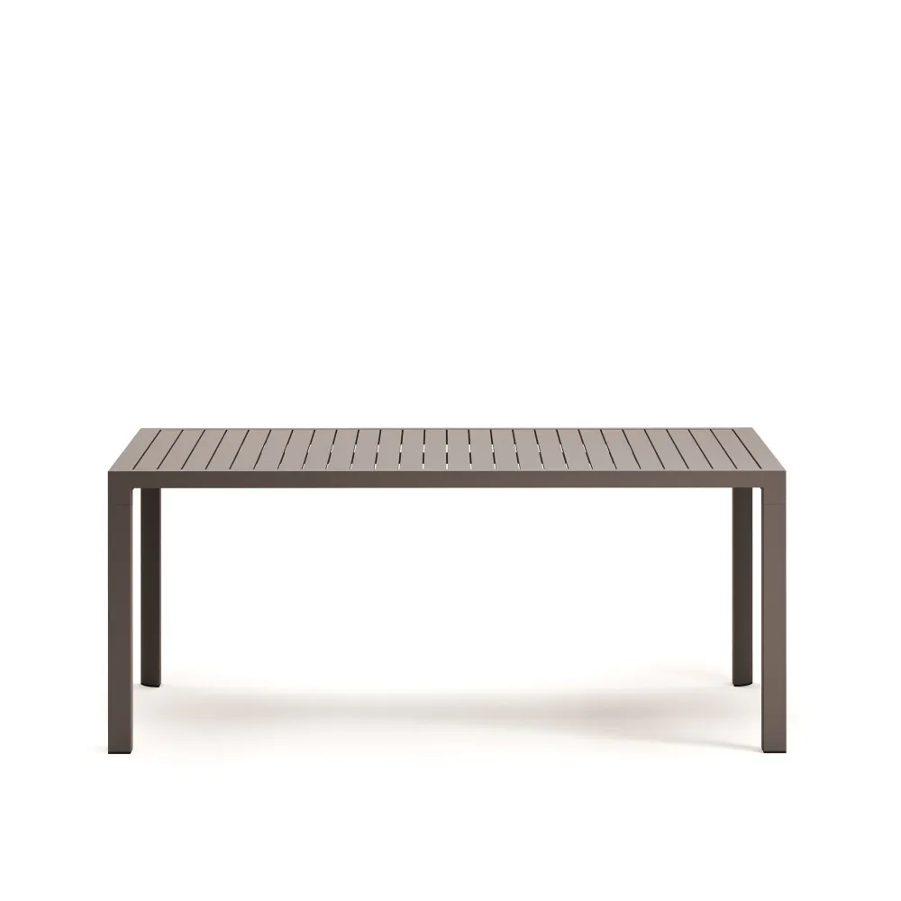 Culip alumínium kültéri asztal porfestett barna felülettel, 180 x 90 cm