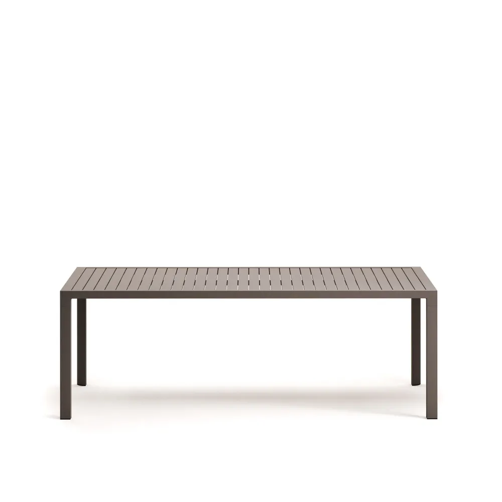 Culip alumínium kültéri asztal porfestett barna felülettel, 220 x 100 cm