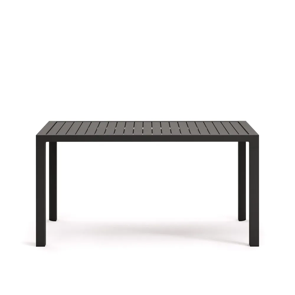Culip alumínium kültéri asztal szürke porfestett felülettel, 150 x 77 cm