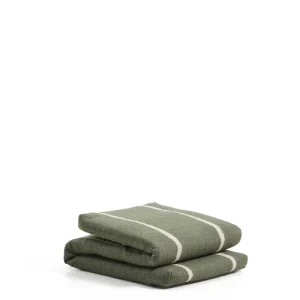Daila zöld 100% PET napozóágy párna Ikat grafikai mintával 50 x 175cm
