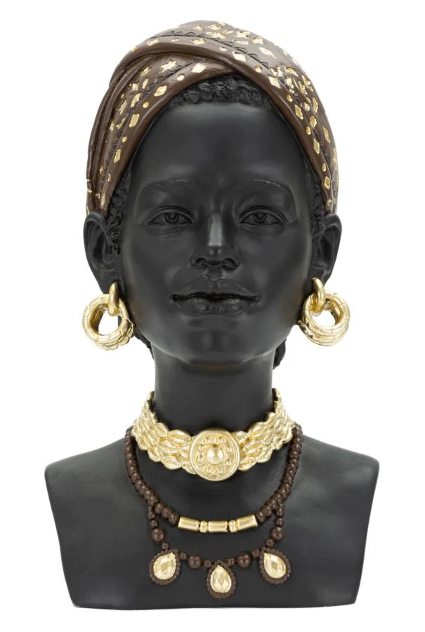 African Princess – női afrikai szobor 19X18,5X30 cm