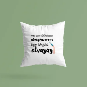 Alvászavar könyvmoly hobbi párna