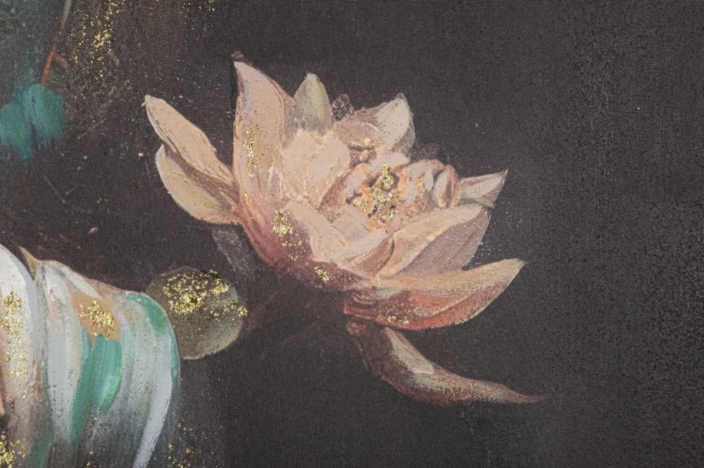 Arany Buddha Falikép Lótuszvirágokkal – Vászonkép 100×100 cm