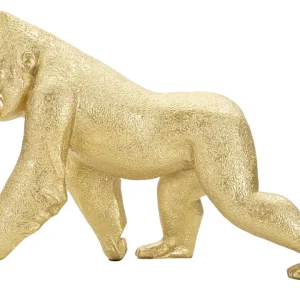 Arany gorilla szobor lépő pozícióban 29,7X11,5X21,8 modern dekoráció