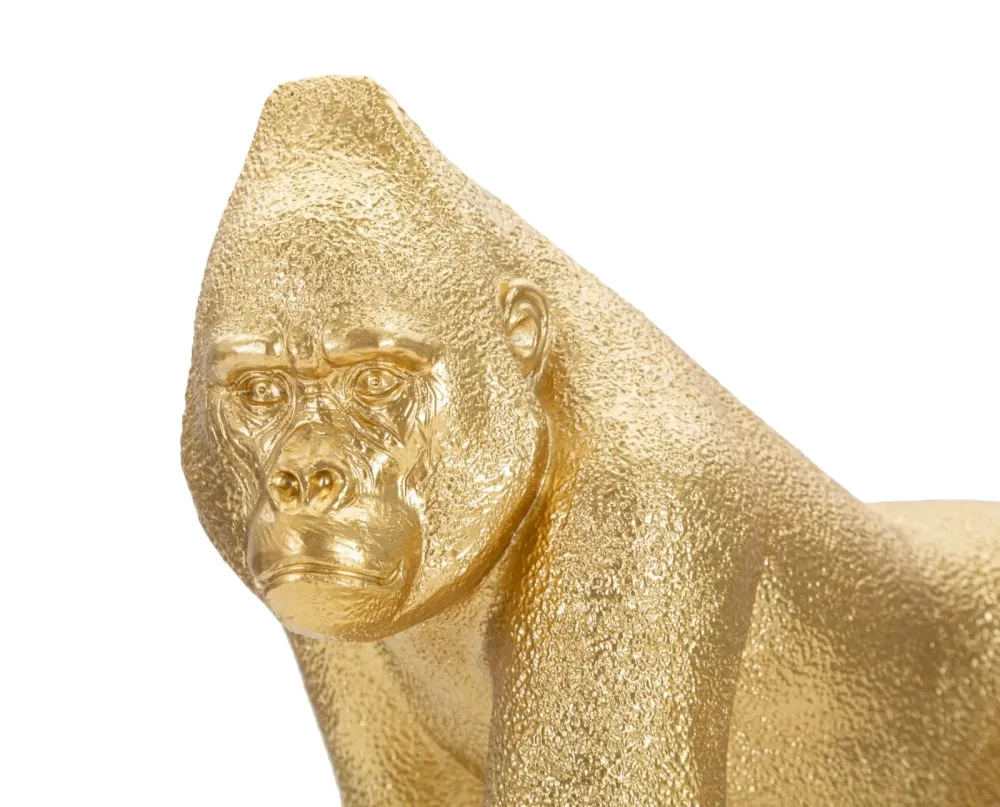 Arany gorilla szobor lépő pozícióban 29,7X11,5X21,8 modern dekoráció