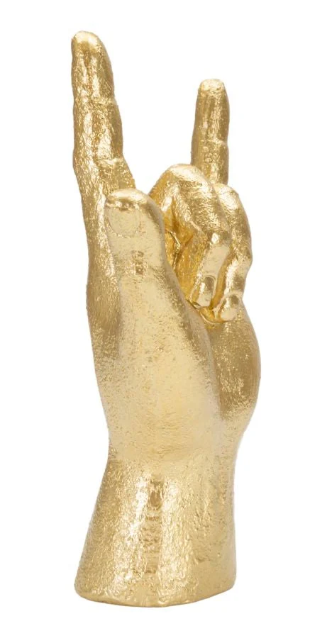 Arany kéz szobor – Love jel 14,5X7X23 cm