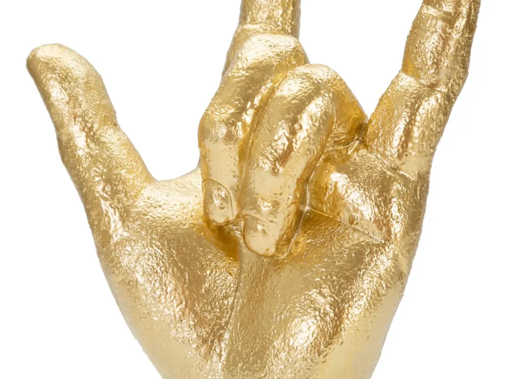 Arany kéz szobor – Love jel 14,5X7X23 cm