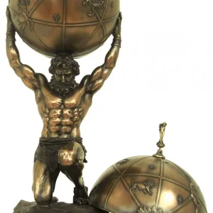 Atlasz Mennyei Gömbbel Bronz Szobor (Nagy – Hidegen Öntött Bronz Szobor)