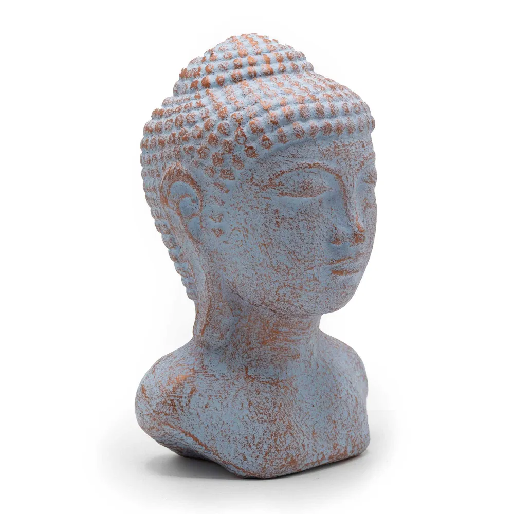 Beton Buddha Fej Szobor – Kék Réz