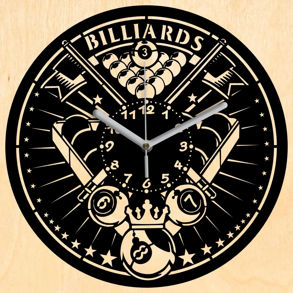 Billiárd falióra - Fekete