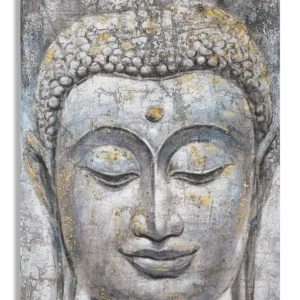 Buddha Falikép Arany Részletekkel – Spirituális Vászonkép 80×120 cm