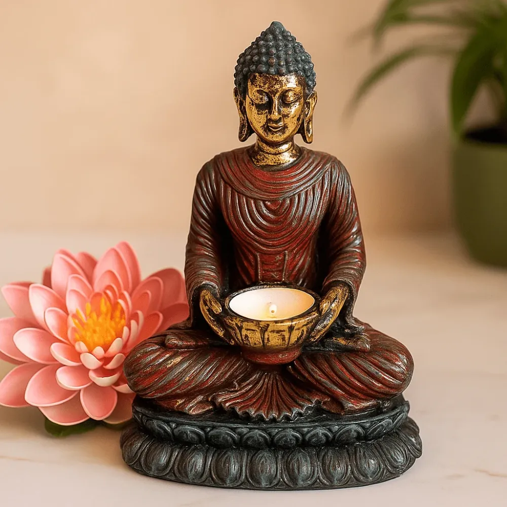 Buddha gyertyatartó antik