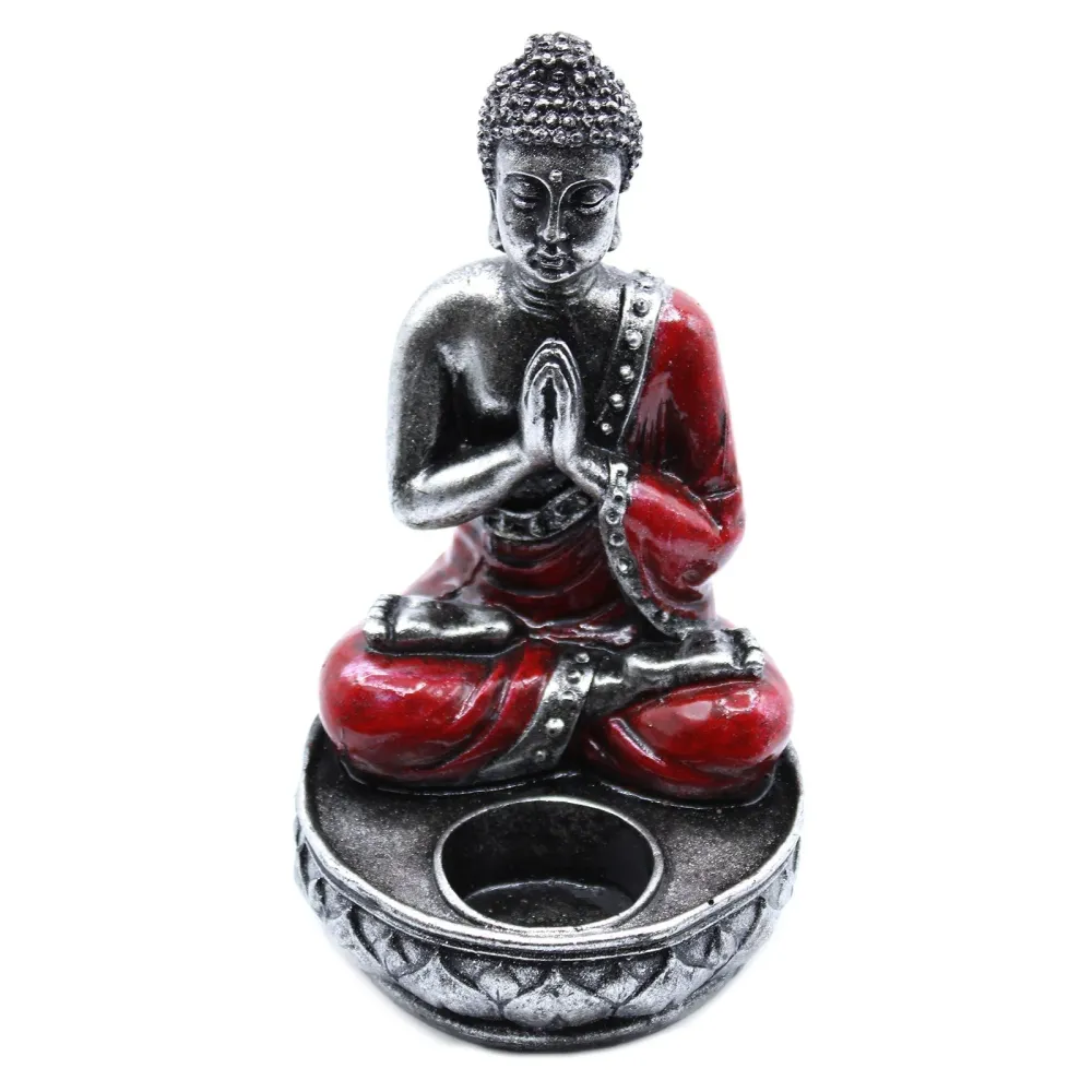 Buddha gyertyatartó – Piros közepes gyanta