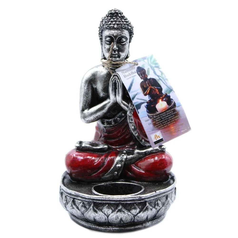 Buddha gyertyatartó – Piros közepes gyanta