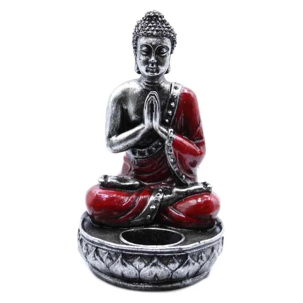Buddha gyertyatartó – Piros közepes gyanta
