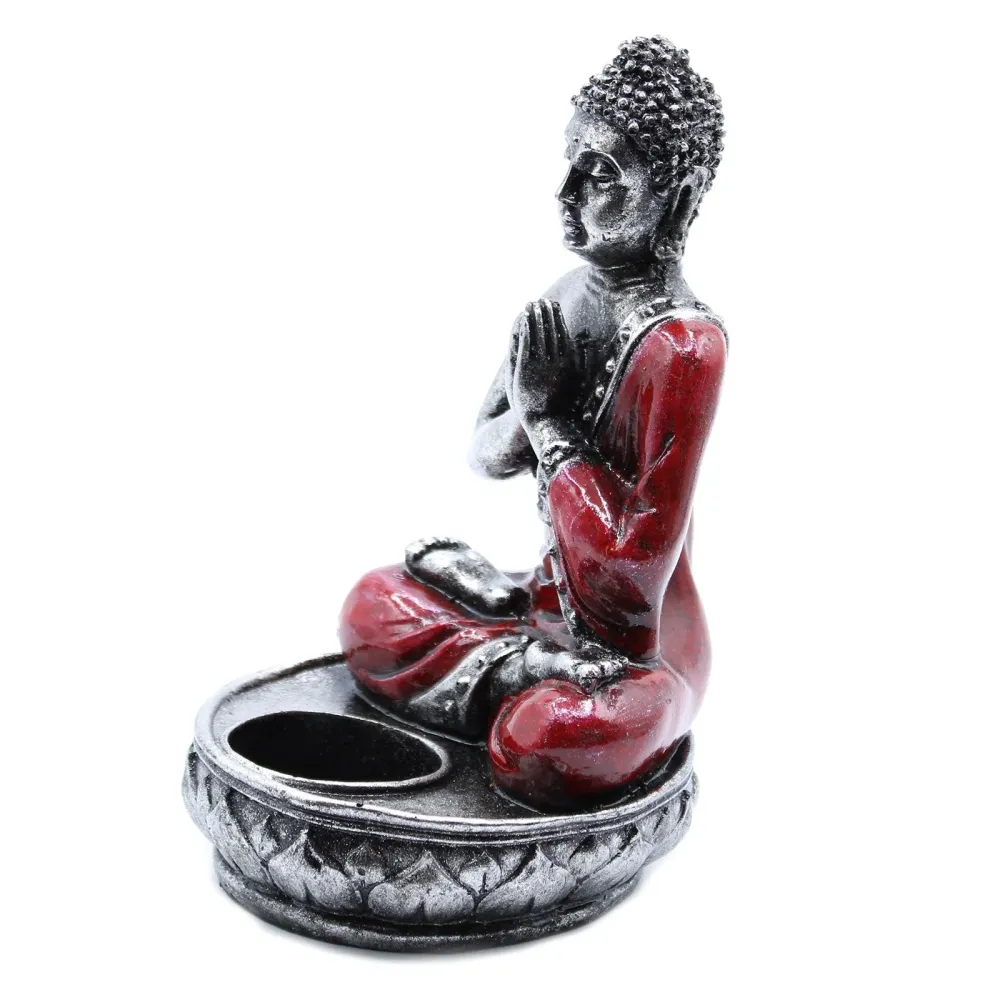 Buddha gyertyatartó – Piros közepes gyanta