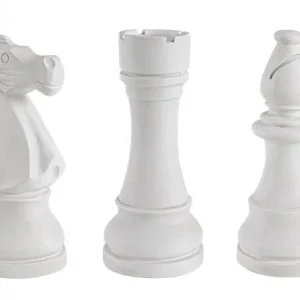 CHESS fehér üvegszál dísztárgy 3db