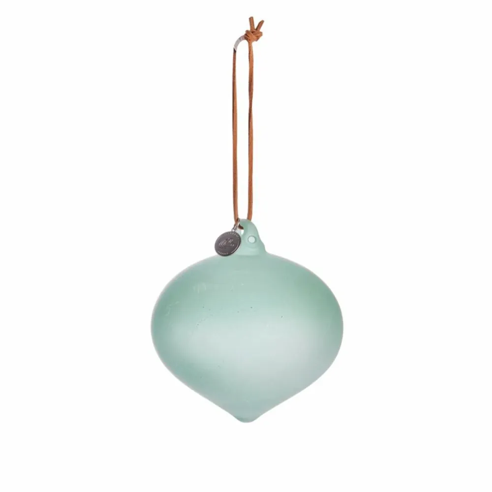 Clarinne poros menta üveg karácsonyfadísz – 10 cm (függeszthető)