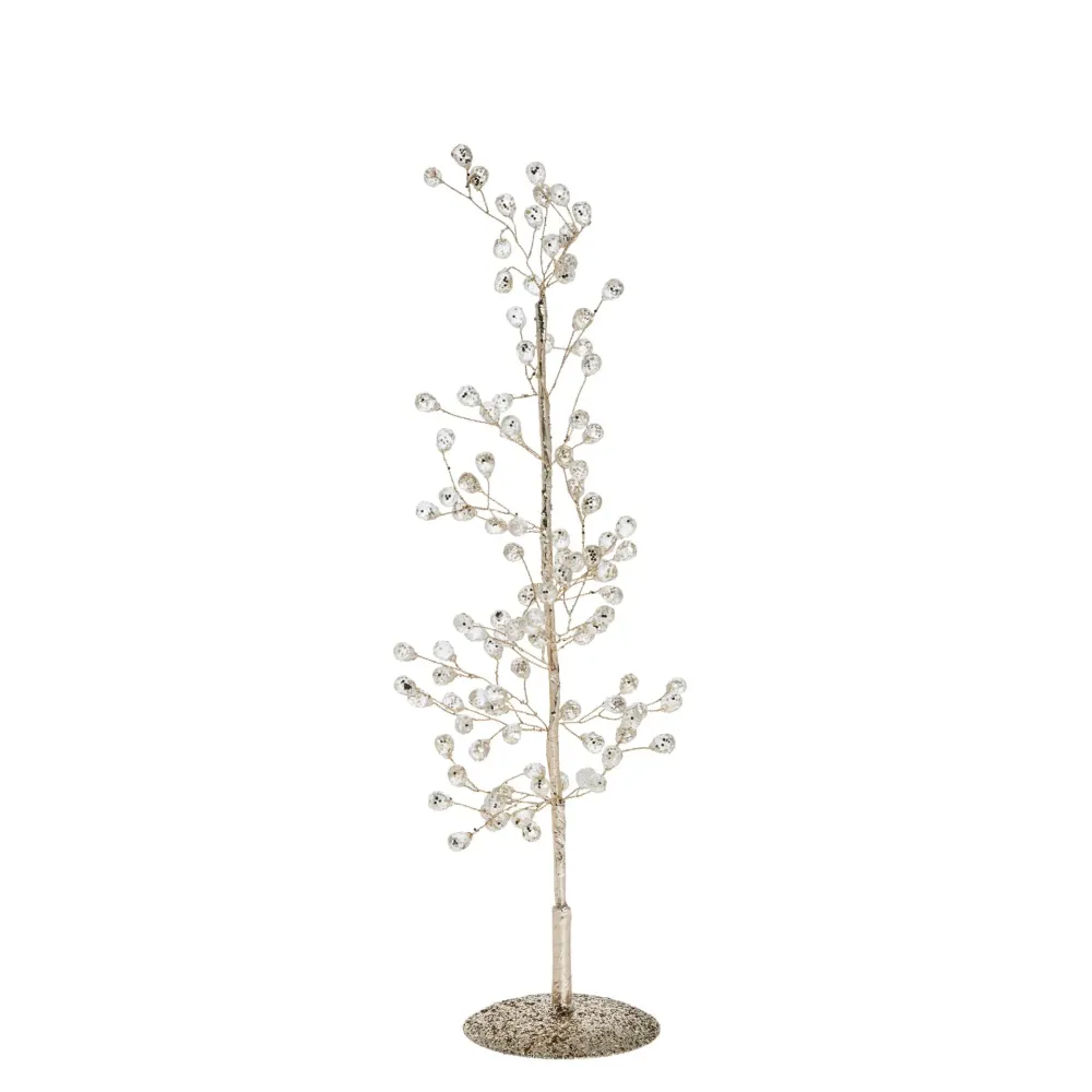 Crysilia arany akril karácsonyfa – 30 cm (csillogó gyöngydíszekkel)