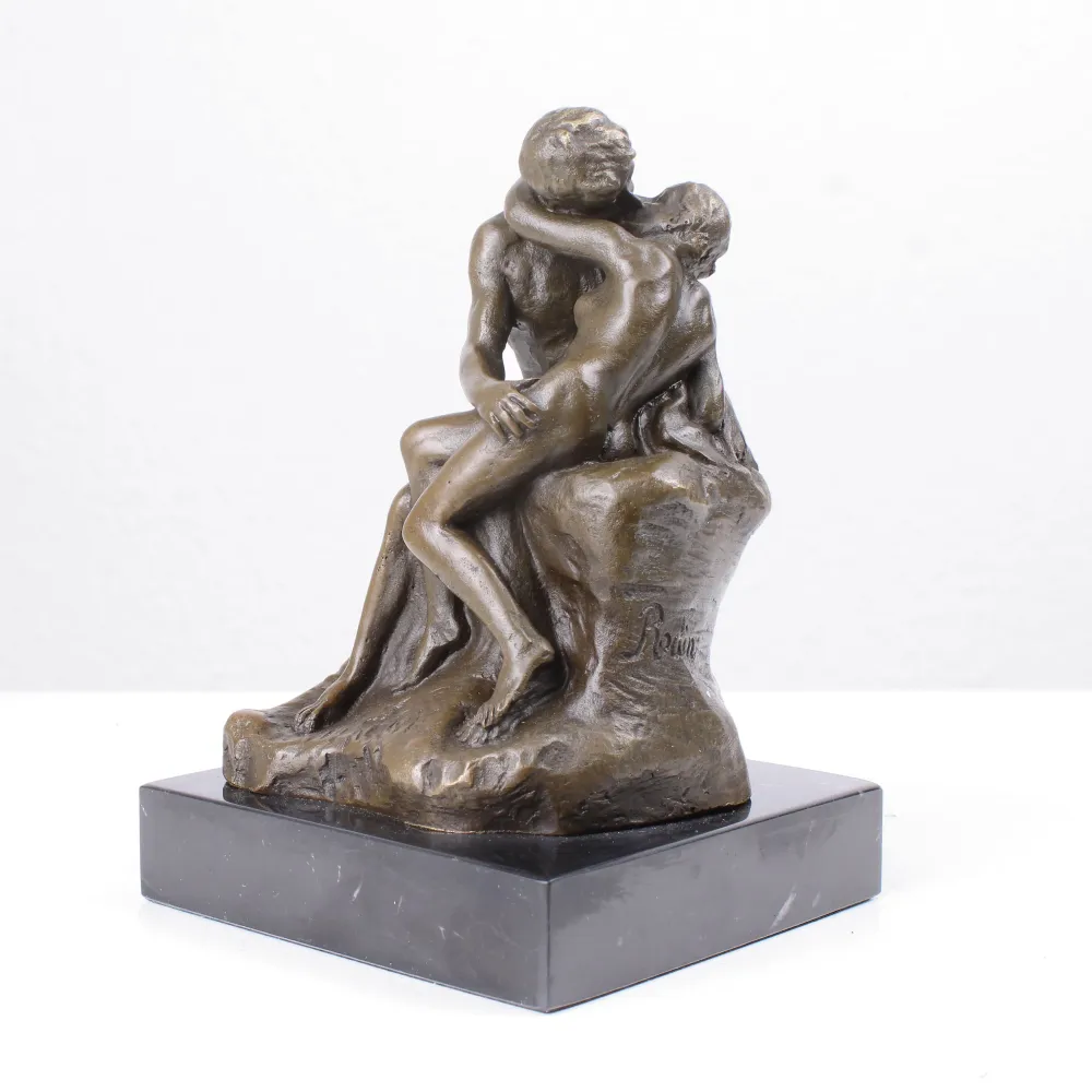 Csók Szobor (Szerelmespár Rodin Alkotása - Öntött Bronz Szobor)