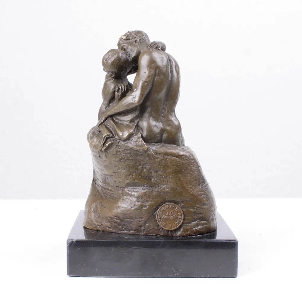 Csók Szobor (Szerelmespár Rodin Alkotása - Öntött Bronz Szobor)
