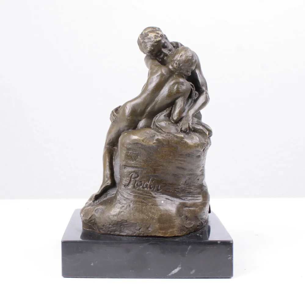 Csók Szobor (Szerelmespár Rodin Alkotása - Öntött Bronz Szobor)