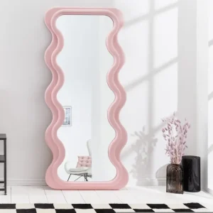 CURVY rózsaszín fali tükör 160cm