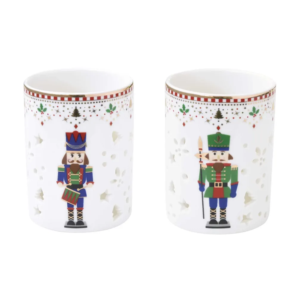 Diótörő karácsonyi mécsestartó pohár 2 db Nutcrackers