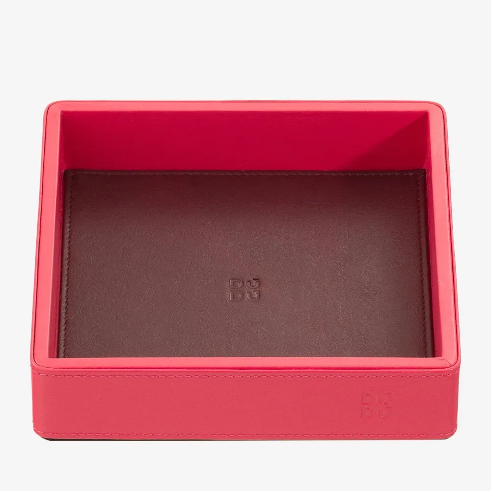 DUDU Entryway Designer színes bőr zsebtálca, 14x14cm, díszdobozsal