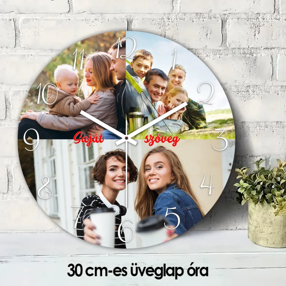 Egyedi fényképes óra 3 képpel No.1