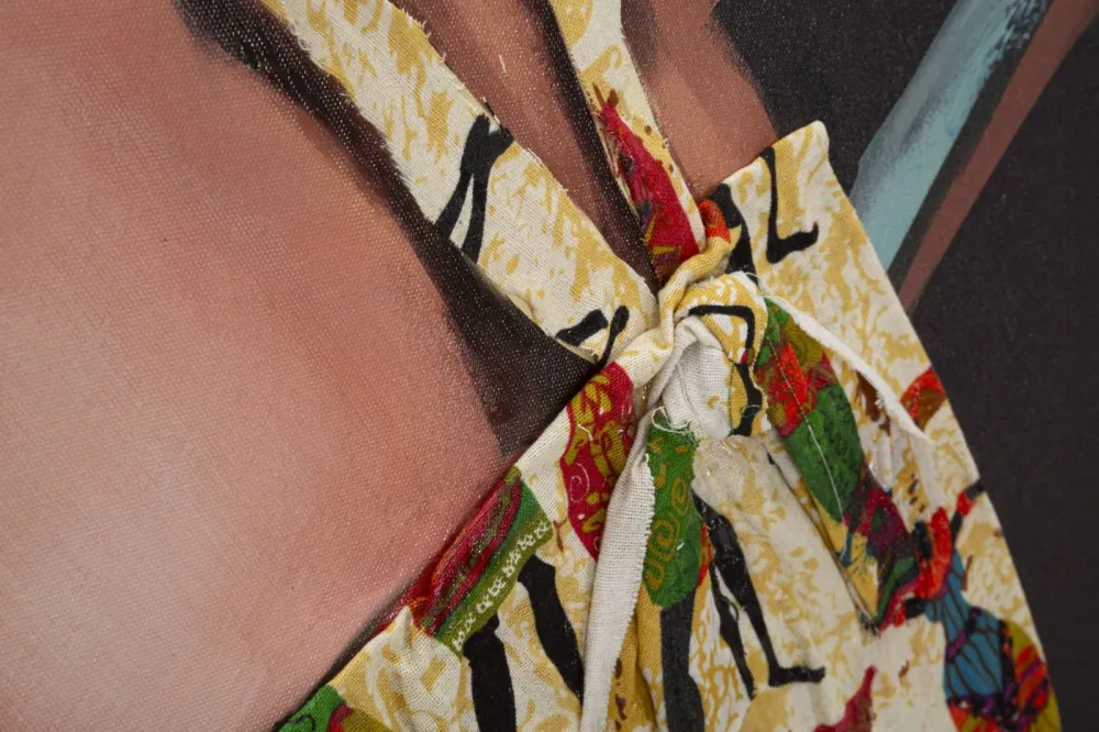 Eklektikus Portré Falikép Trópusi Háttérrel – Vászonkép 90×120 cm