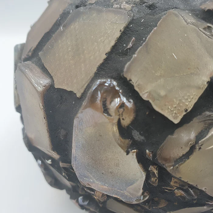 Epione antik barna üveg mécsestartó – 8,5 cm