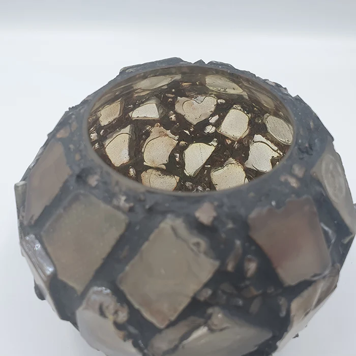 Epione antik barna üveg mécsestartó – 8,5 cm