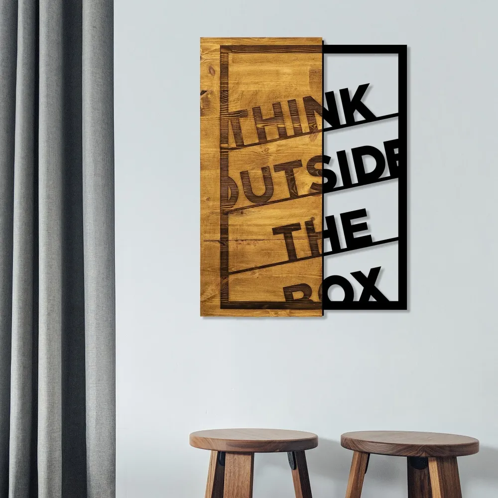 Fa fali dekoráció "Think Outside Box"