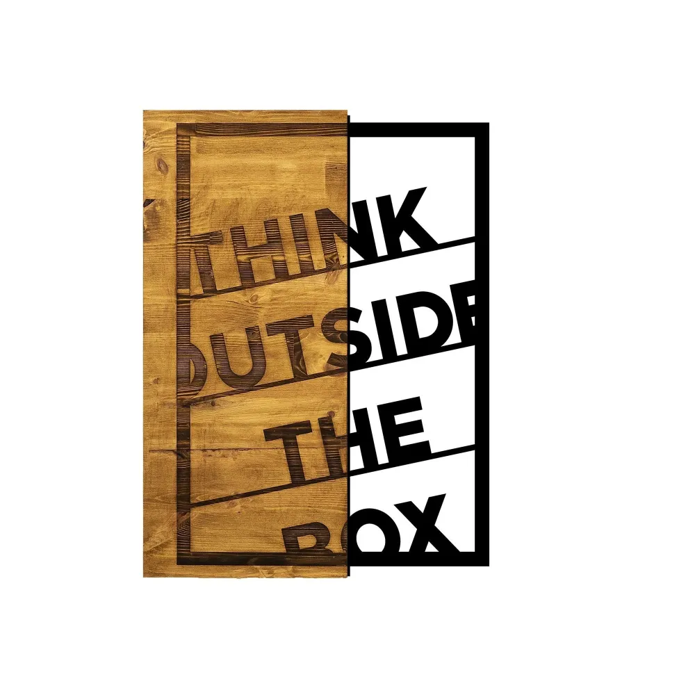Fa fali dekoráció "Think Outside Box"