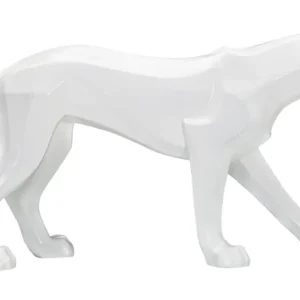 Fehér párduc szobor modern stílusban 70X18X32,5 cm