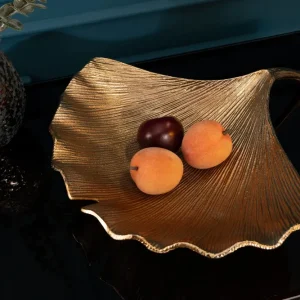 GINKGO arany alumínium dísztál 42 cm