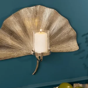 GINKGO ezüst alumínium gyertyatartó
