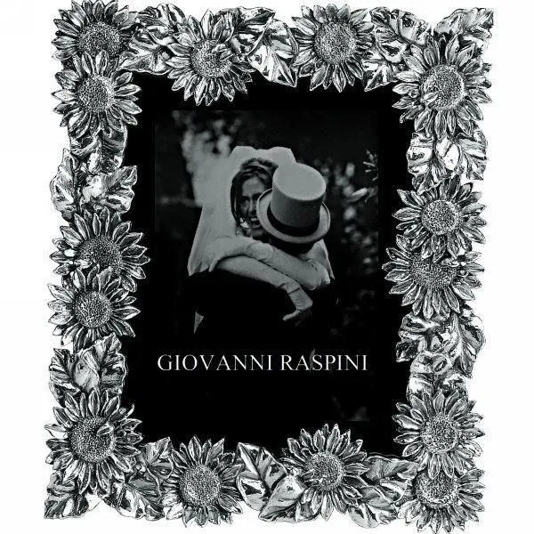 Giovanni Raspini üveg napraforgó keret 11x14,5cm ezüst 1513