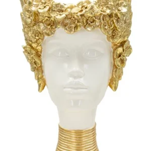 Golden Crown női büszt dekoráció szobor 15X14,5X32 cm