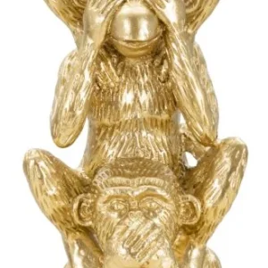 Golden Wise Monkeys – Három bölcs majom szobor dekoráció 10,5X30 cm