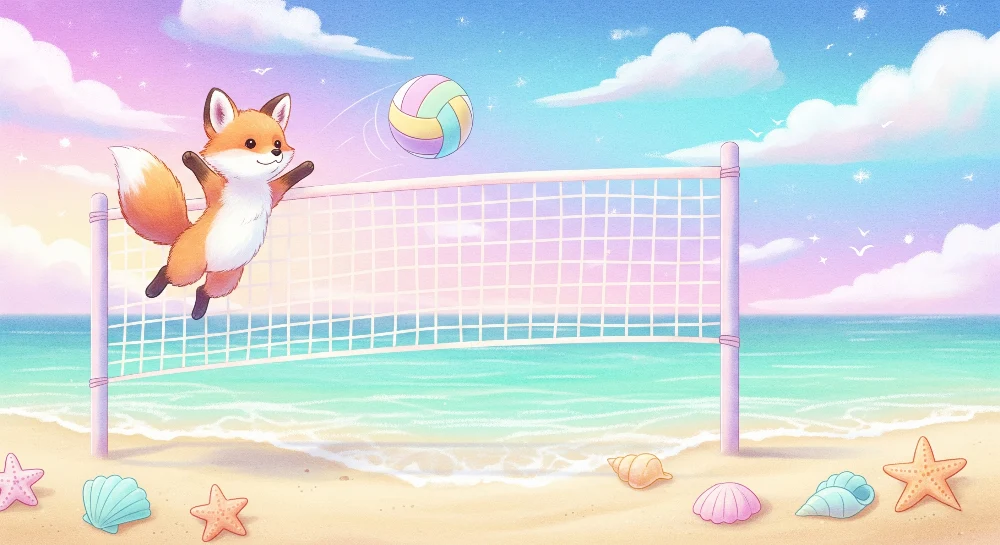 Gyerek szoba tapéta | Strandröplabda játszó róka