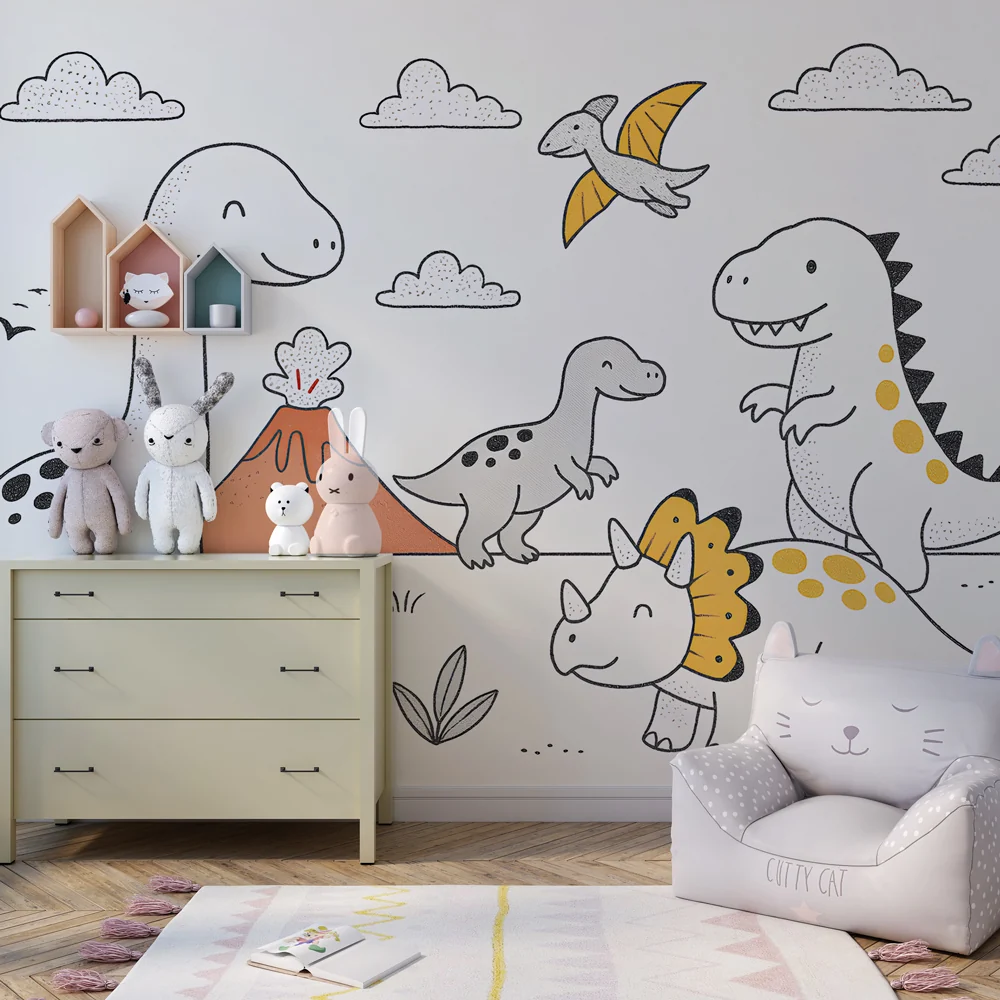 Gyerekszoba tapéta | Őskori kaland dinoszauruszokkal