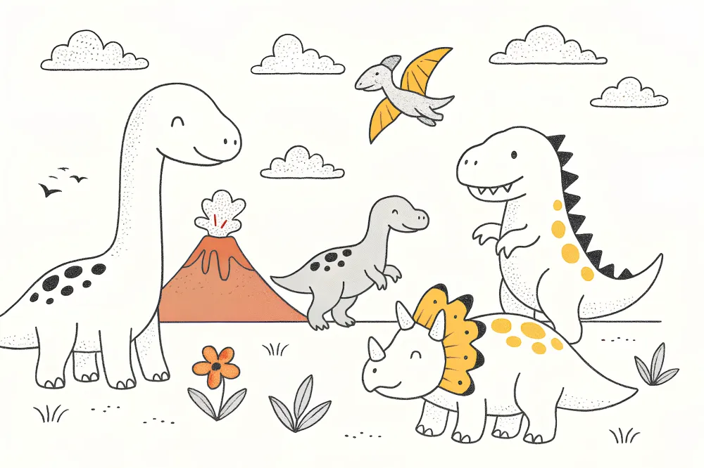Gyerekszoba tapéta | Őskori kaland dinoszauruszokkal