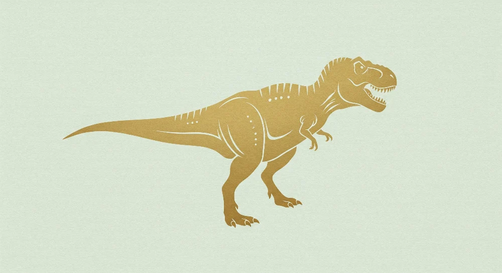 Gyermekszoba tapéta | Aranyos t-rex zöld saláta háttérrel