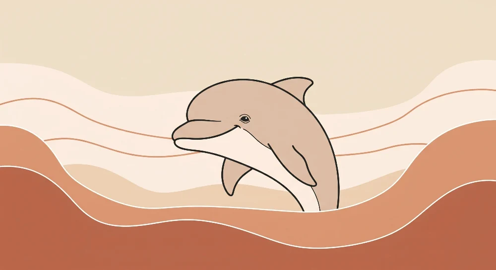 Gyermekszoba tapéta | Boldog delfin lágy hullámok között
